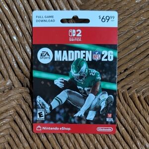 Nintendo Madden NFL 26 Game Card - Red and Green